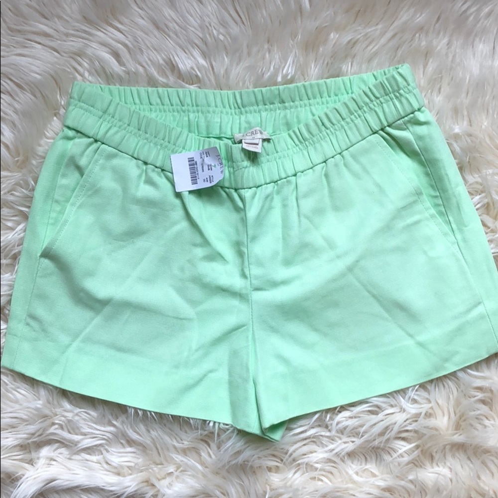 J Crew bright/mint green shorts. NWT!